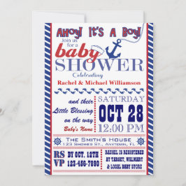 Nautisk pojkebaby showerinbjudan inbjudningar