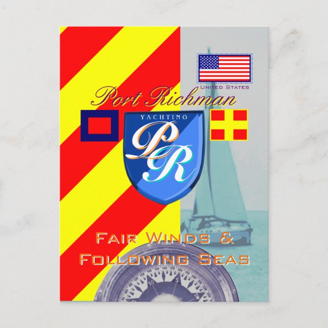 Nautisk prissättning vid rättvisa Vind och efter h Vykort (Framsida)