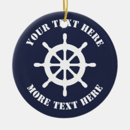 Nautisk prydnad för fraktroderjul för sjöman julgransprydnad keramik