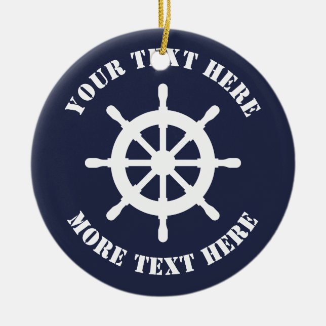 Nautisk prydnad för fraktroderjul för sjöman julgransprydnad keramik (Framsidan)