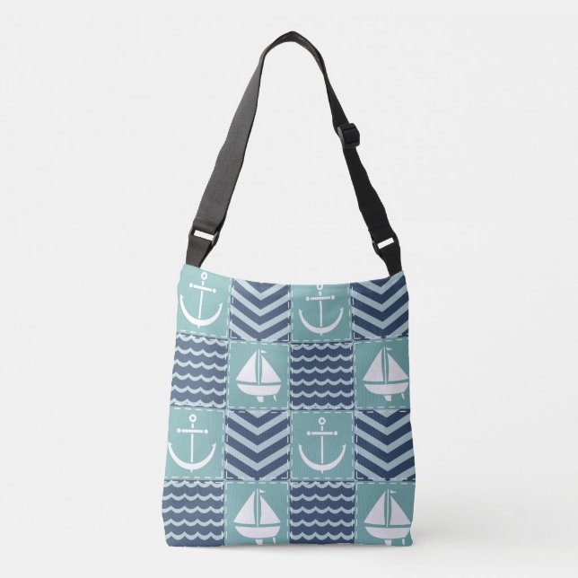 Nautisk Quilt All-Over-Print Väska (Framsida)