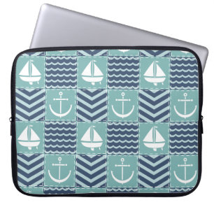 Nautisk Quilt Bärbar Dator Fodral
