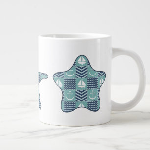 Nautisk Quilt Specialmugg Jumbo Mugg