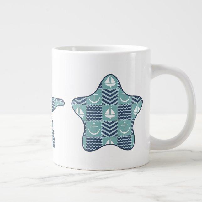 Nautisk Quilt Specialmugg Jumbo Mugg (Höger)