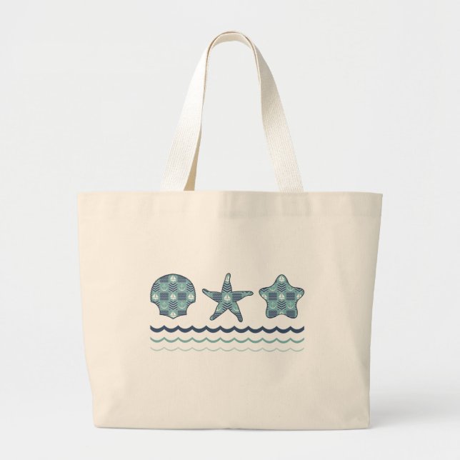 Nautisk Quilt Toteväska Jumbo Tygkasse (Framsidan)