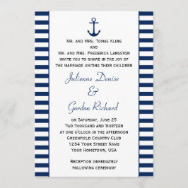 Nautisk Rand Anchor Nautical Bröllop Inbjudningar