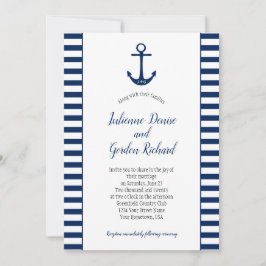 Nautisk Rand Anchor Nautical Bröllop Inbjudningar
