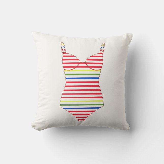 Nautisk Rand Swimdress Dekorativ kudde (Framsida)
