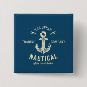 Nautisk Retro logotyp Knapp