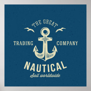 Nautisk Retro logotyp Poster