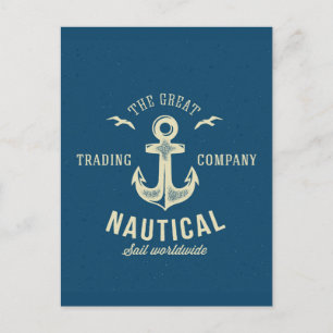 Nautisk Retro logotyp Vykort