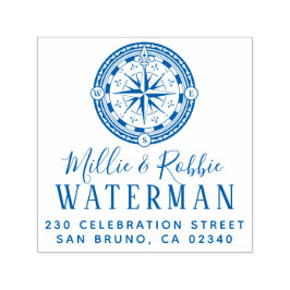 Nautisk Returadress för kustkompass Bröllop Självfärgande Stämpel