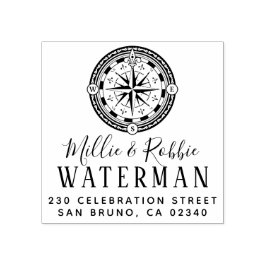 Nautisk Returadress för kustkompass Bröllop Stämpel