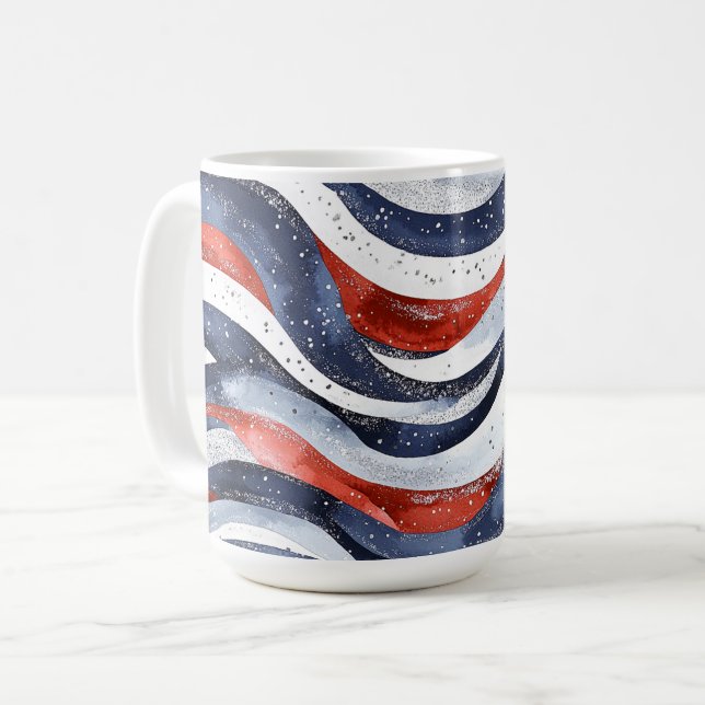 Nautisk Röd Vit Blå   Kaffemugg (Framsida vänster)