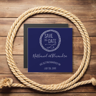 Nautisk Rope WAN Save Date Magnetisk Inbjudningskort