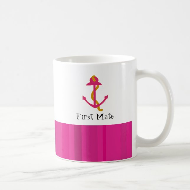 Nautisk rosa båtanker kaffemugg (Höger)