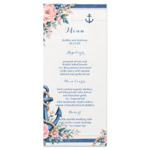 Nautisk Rosa Blå Blommig Ankar Bröllop