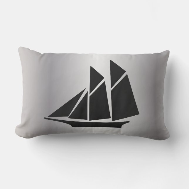 Nautisk SAILBOAT tvåsidig | Lumbarkudde (Framsida)