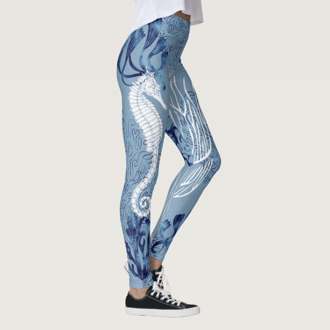 Nautisk Seahorse & fisk Leggings (Höger)