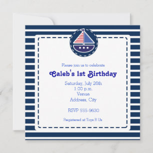 Nautisk segelbåt baby shower födelsedagsinbjudan inbjudningar