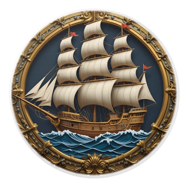 Nautisk segelbåt  knopp (Framsidan)
