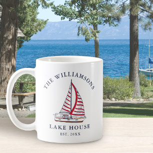 Nautisk segelbåt Personlig Sjö House Kaffemugg