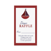 Nautisk segelbåt Red & Blue Diaper Raffle Biljett
