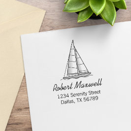 Nautisk segelbåt segelbåt jakt adress 6 stämpel