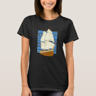 Nautisk segelbåt sjöman kapten skepp segel båt seg t shirt