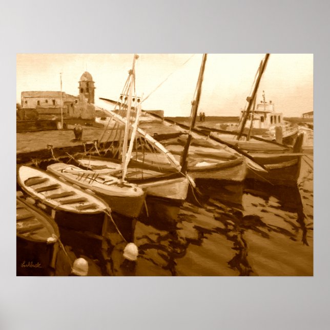 Nautisk segelbåtskonst poster (Framsidan)