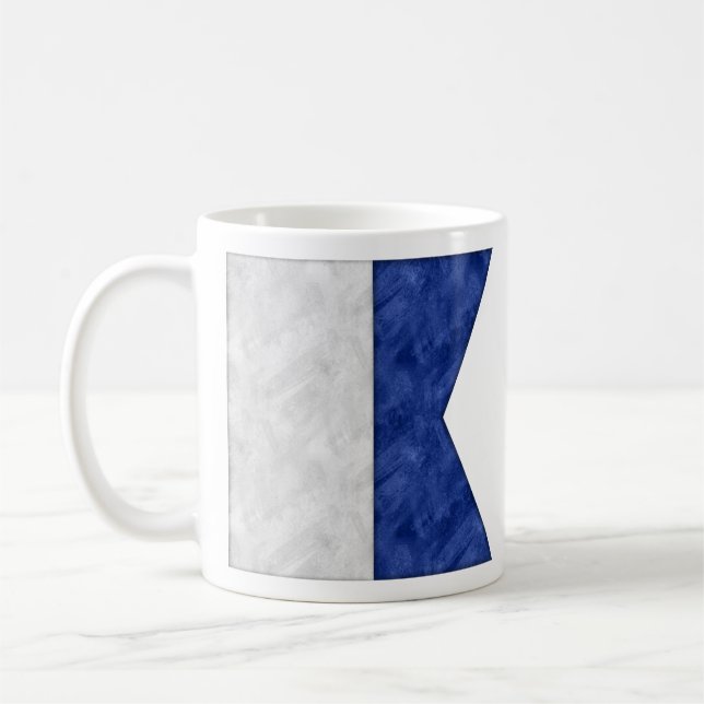 Nautisk signalsjö - Flagga för vattenfärg Kaffemugg (Vänster)