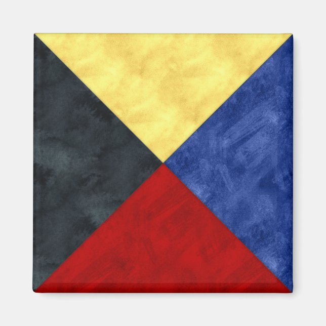 Nautisk signalsjö - Flagga för vattenfärg Magnet (Framsidan)