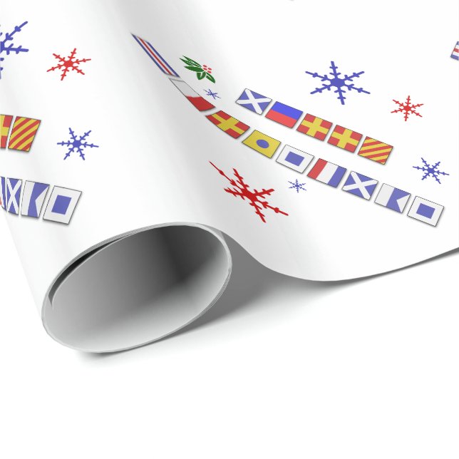 Nautisk sjal för flaggagod julgåva presentpapper (Rullad Hörn)