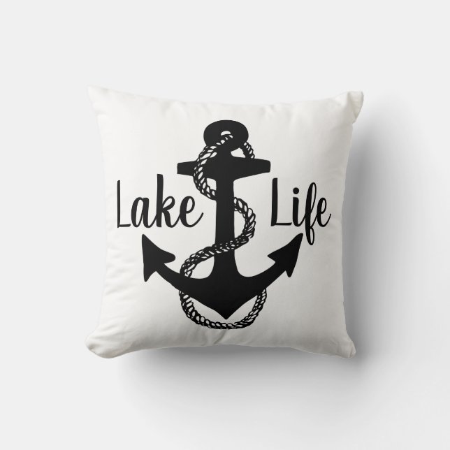 nautisk SJÖ LIFE + ANCHOR - dubbelsidig | Kudde (Framsida)