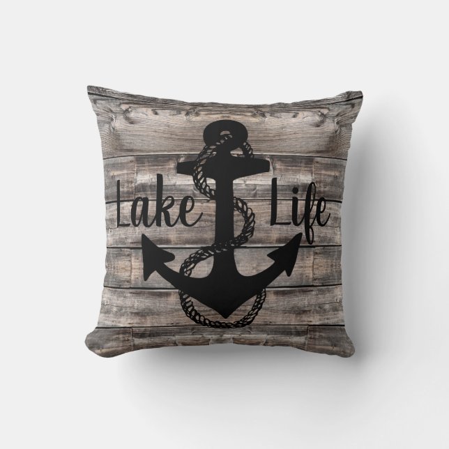 Nautisk SJÖ LIFE + ANCHOR | Kudde (Framsida)