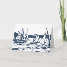 Nautisk sjöbåt Bröllop - tack för ditt kort