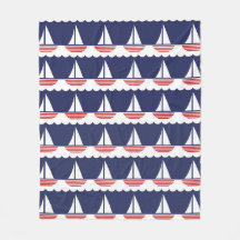 Nautisk sjöbåt, Mönster, blå och röd