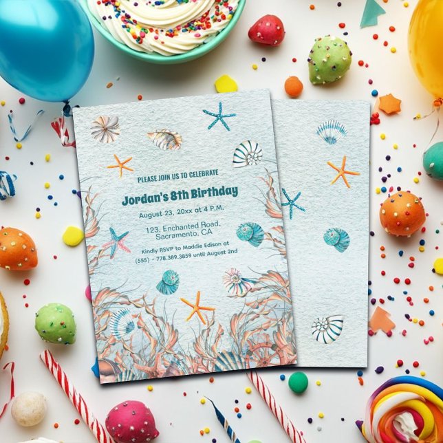 Nautisk sjöfart 8:e födelsedagsinbjudan inbjudningar (Skapare uppladdad)