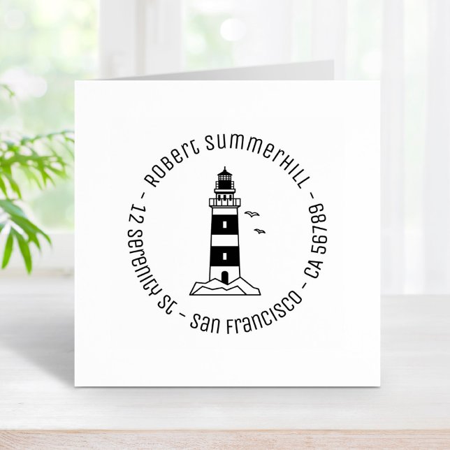 Nautisk sjöfyr i Adress Stämpel (Skapare uppladdad)