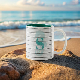 Nautisk sjöhäst Beach House Coastal Coffee Mugg