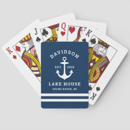 Nautisk sjöhus-familjemonogram casinokort