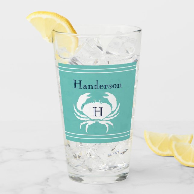 Nautisk sjömansblå marinblå marinkråm glaskopp (Framsida Ice)