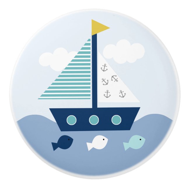 Nautisk sjösättningsbåt - dragknapp knopp (Framsidan)