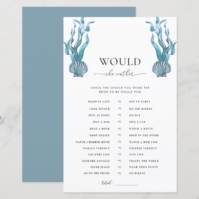 Nautisk Snäcka Möhippa skulle hon hellre spela (Fram/baksida)