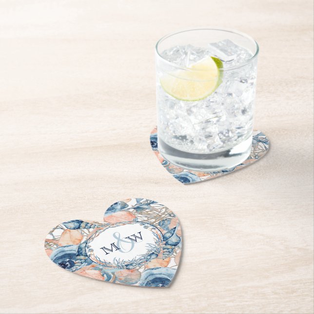 Nautisk Snäcka och Ro vid Bröllop vid Östersjön. Underlägg Papper (Insitu)