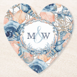 Nautisk Snäcka och Ro vid Bröllop vid Östersjön. Underlägg Papper