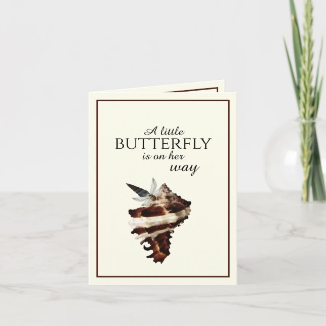 Nautisk snäcka under havsbottnen öknar chic-fjäril inbjudan (Framsida)