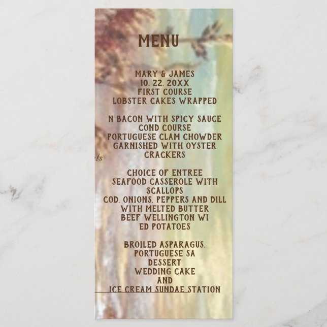 Nautisk solnedgång på Plat Menu Meny (Framsida)