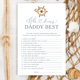 Nautisk som känner pappa Best Baby Shower-spel