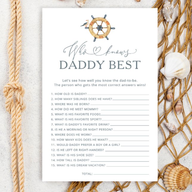 Nautisk som känner pappa Best Baby Shower-spel (Skapare uppladdad)